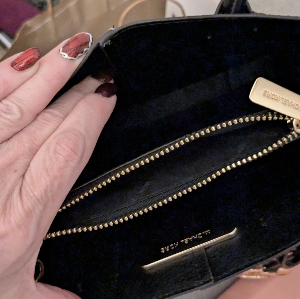 Michael Michael Kors Black and Tan Mercer Mini Messanger Bag - Picture 5 of 8